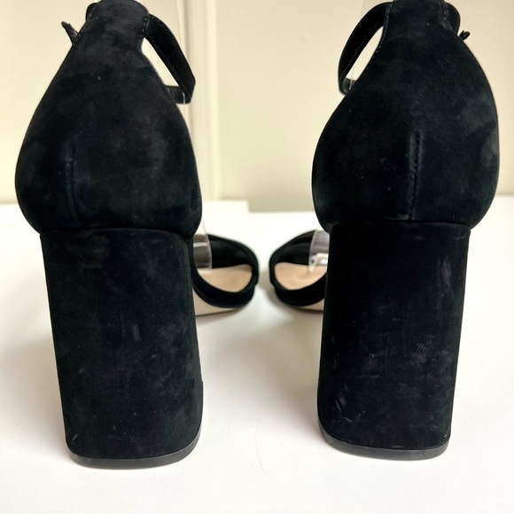 STEVE MADDEN Dillion essential Block-Heel Sandals black leather suede women 8.5 - Picture 7 of 11